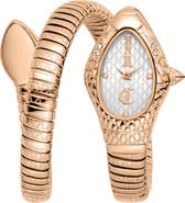 Just Cavalli Snake Wraparound Bracelet Watch, 20mm x 34.5mm