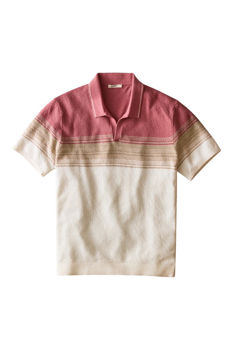 Greyson Short Sleeve Polo Sweater, Alternate, color, WITHERED ROSE/ OATMEAL