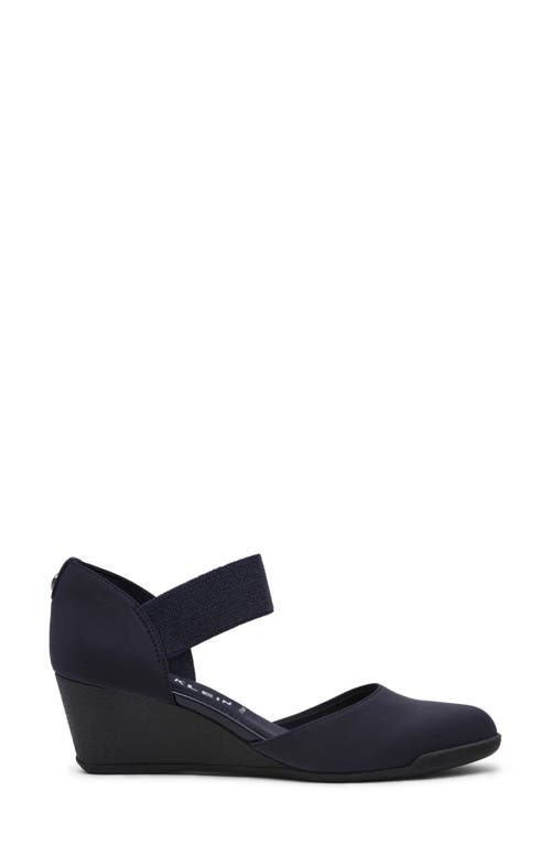 Anne Klein Tiffany Ankle Strap Wedge Pump In Blue
