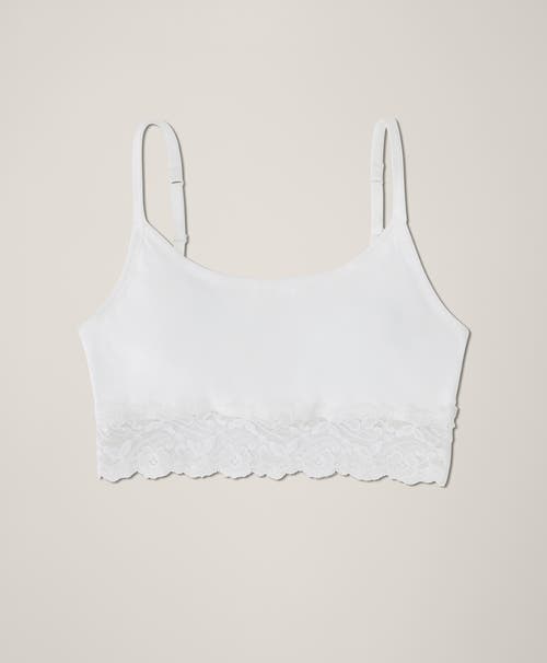 Pact Organic Cotton Lace Smooth Cup Bralette In White