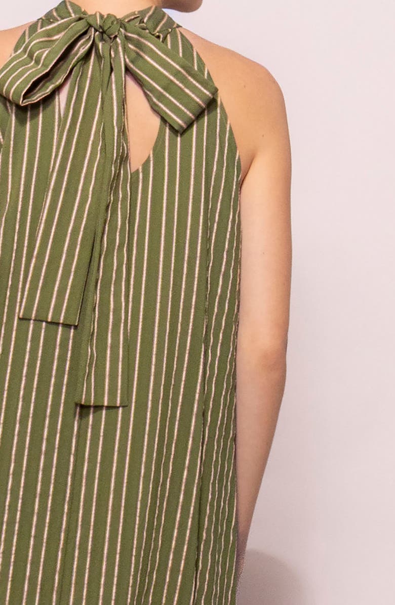 MELLODAY Stripe Mock Neck Maxi Sundress, Alternate, color, Olive Stripe