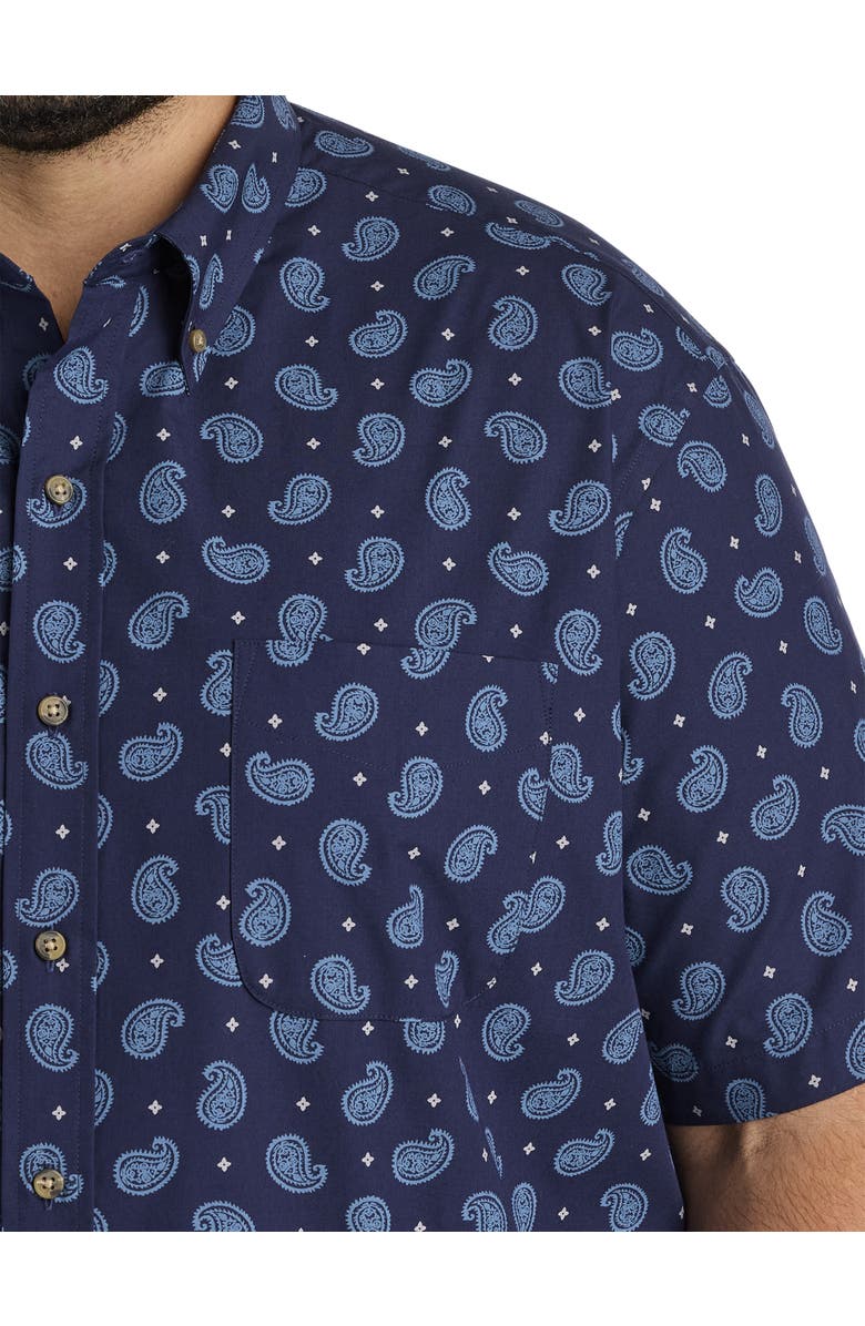 Harbor Bay by DXL Big & Tall Easy-Care Paisley Print Sport Shirt, Alternate, color, 
