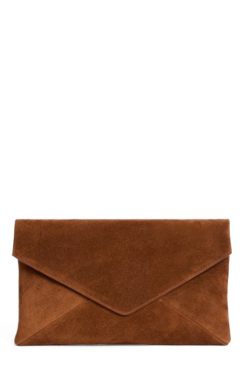Valentina Envelope Suede Clutch