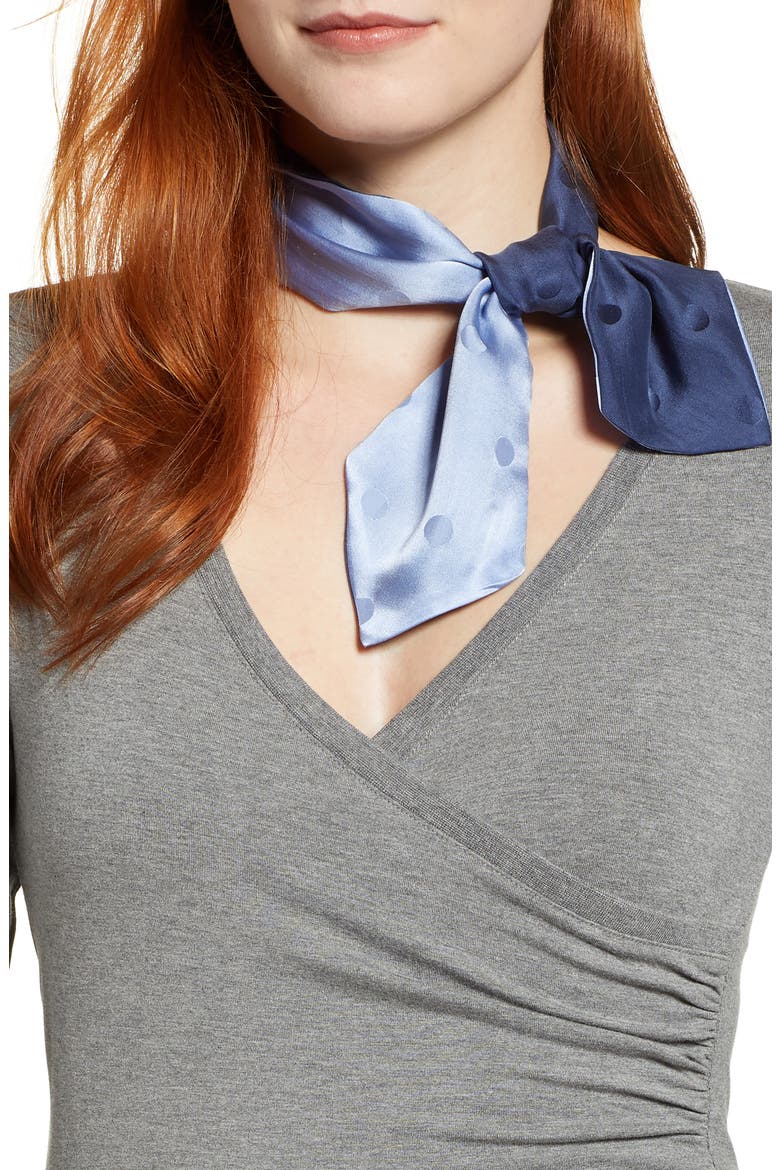 x Atlantic-Pacific Double Sided Silk Jacquard Scarf, Main, color, BLUE COMBO