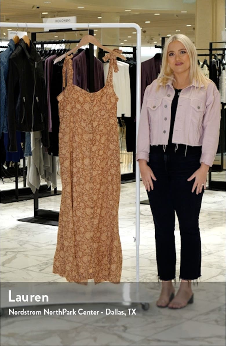 Kendall Tie Strap Linen Maxi Dress, sales video thumbnail