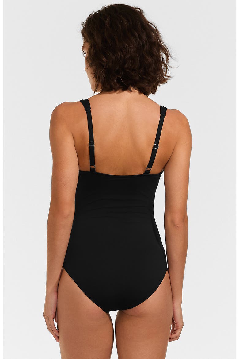 D-Cup Sweetheart Underwire Wrap One Piece Swimsuit, Alternate, color, Black