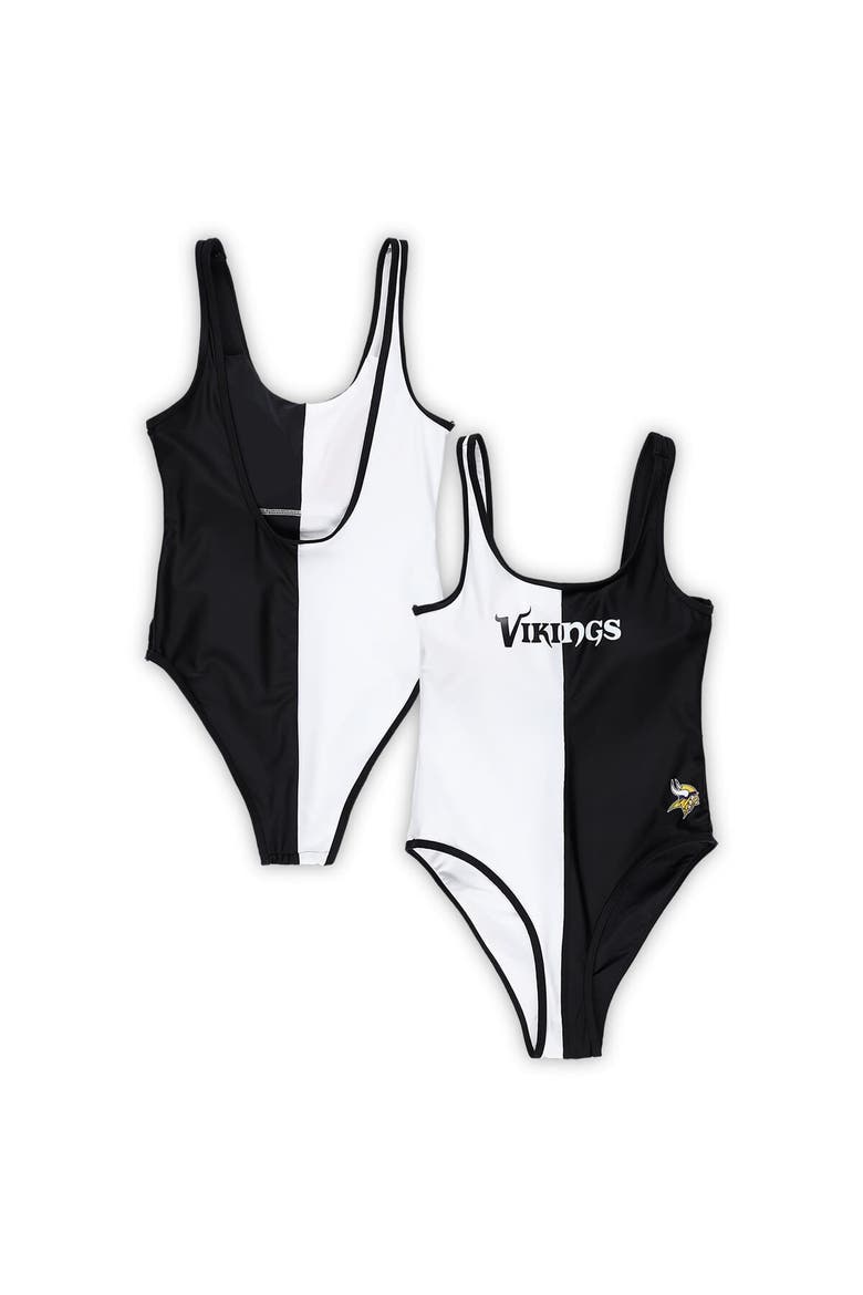 Women's G-III 4Her by Carl Banks Black/White Minnesota Vikings Last Stand One-Piece Swimsuit, Alternate, color, Black