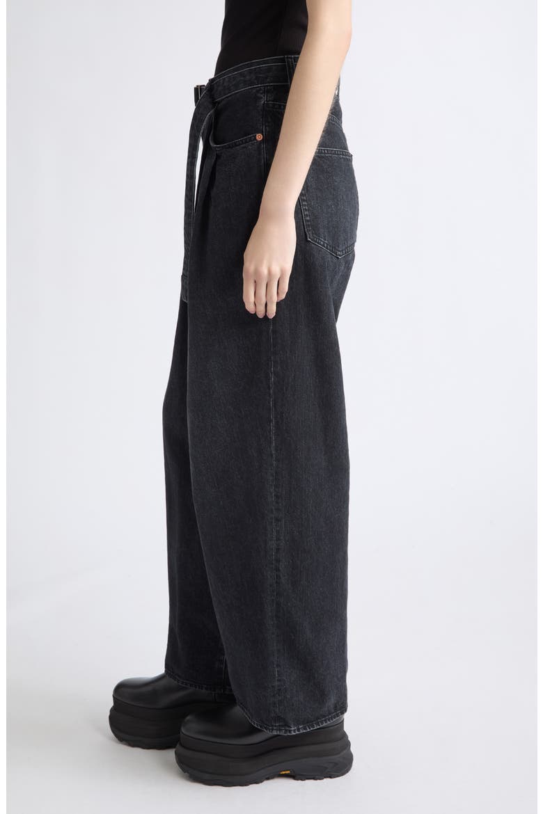 Belted Tailored Jeans, Alternate, color, BLACK