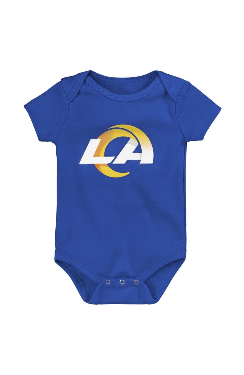 Outerstuff Infant Royal/Gold/Gray Los Angeles Rams Born to Be 3-Pack Bodysuit Set, Alternate, color, 