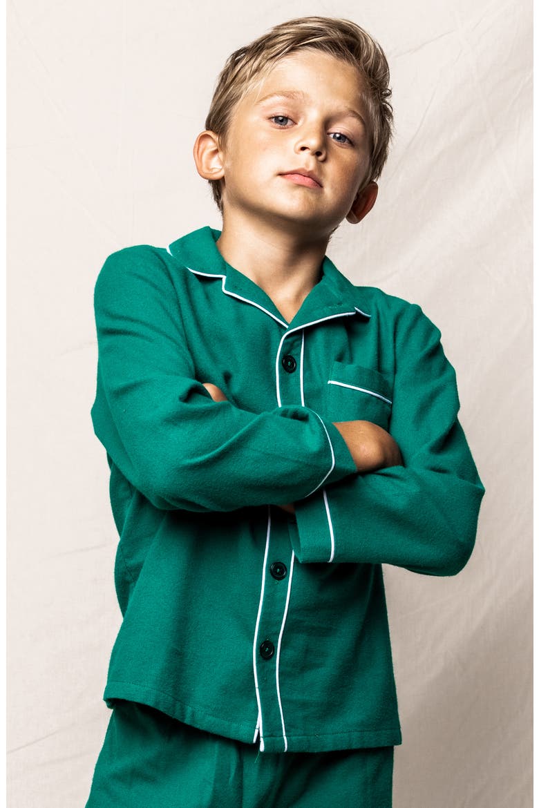 Kids' Flannel Two-Piece Pajamas, Alternate, color, GREEN