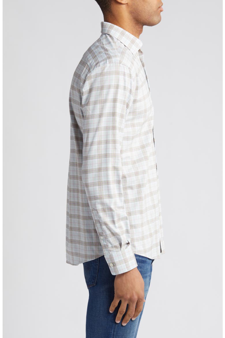 Chain Plaid Button-Up Shirt, Alternate, color, MALIBLU