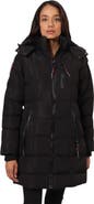 CANADA WEATHER GEAR Women's High Pile Fleece Lined Hood Quilted Puffer Coat