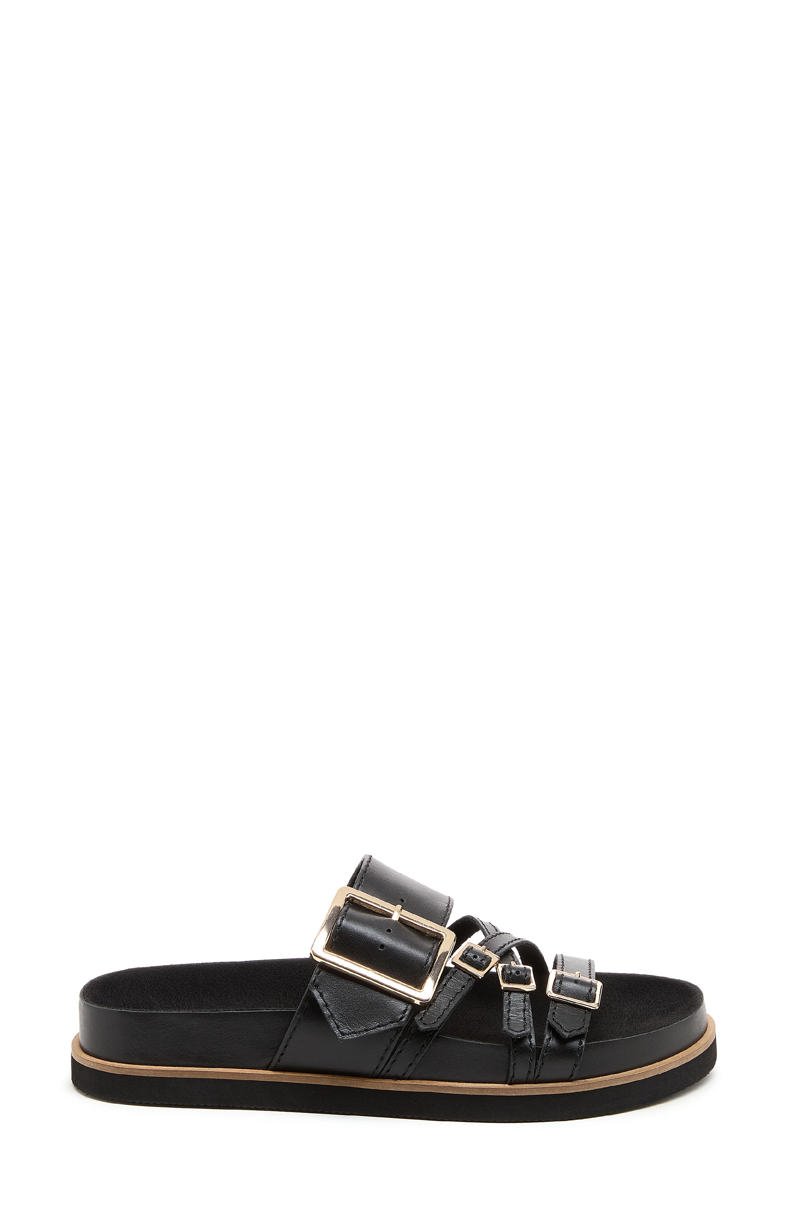 Kelsi Dagger Brooklyn Stella Buckle Slide Sandal, Alternate, color, Black