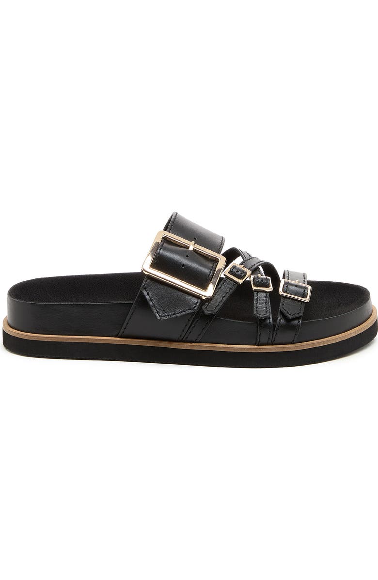 Kelsi Dagger Brooklyn Stella Buckle Slide Sandal, Alternate, color, Black
