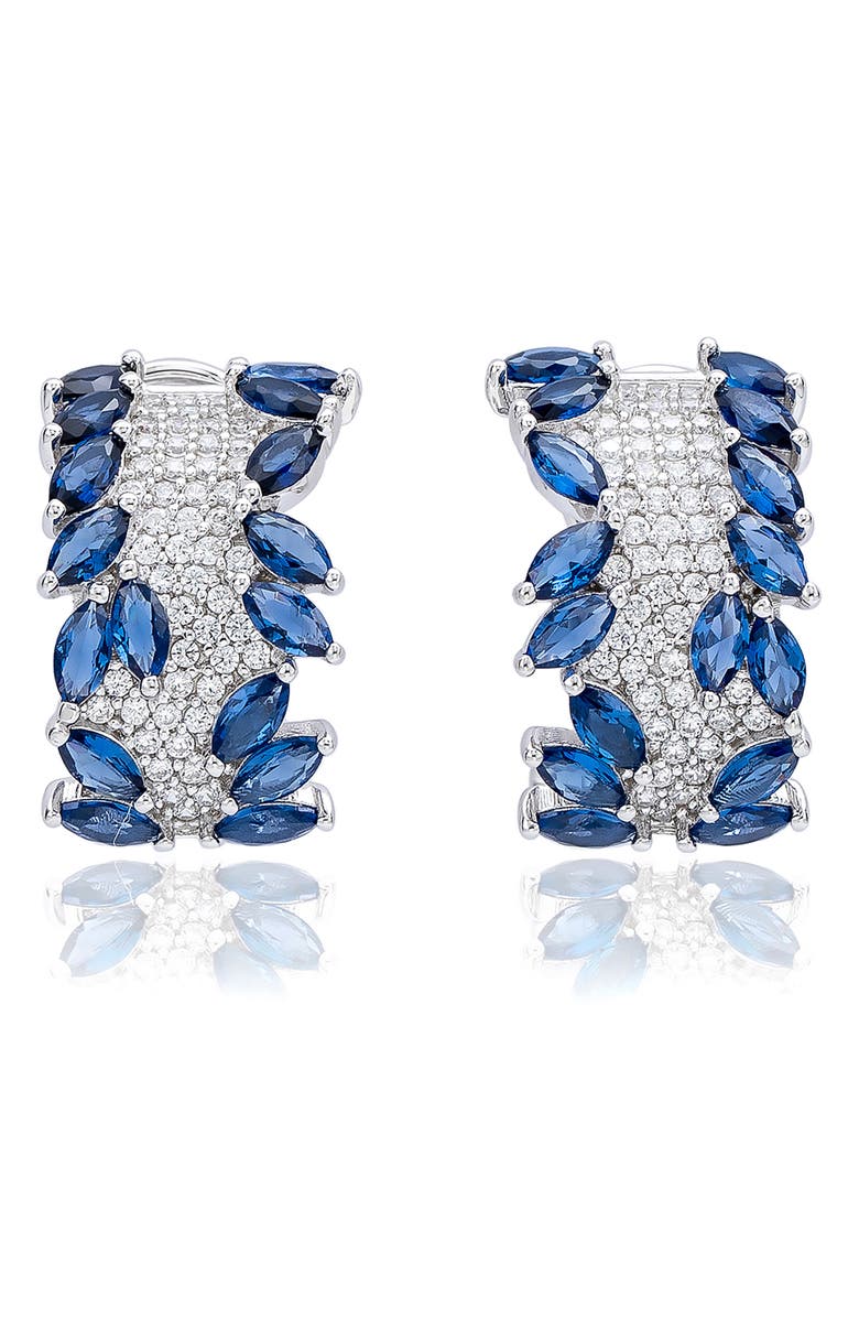 SUZY LEVIAN Cubic Zirconia Huggie Hoop Earrings, Main, color, Blue