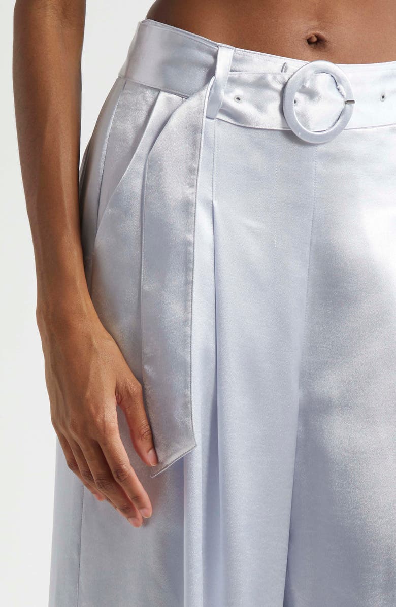 Cinq à Sept Shauna Hammered Satin Wide Leg Pants, Alternate, color, Mercury