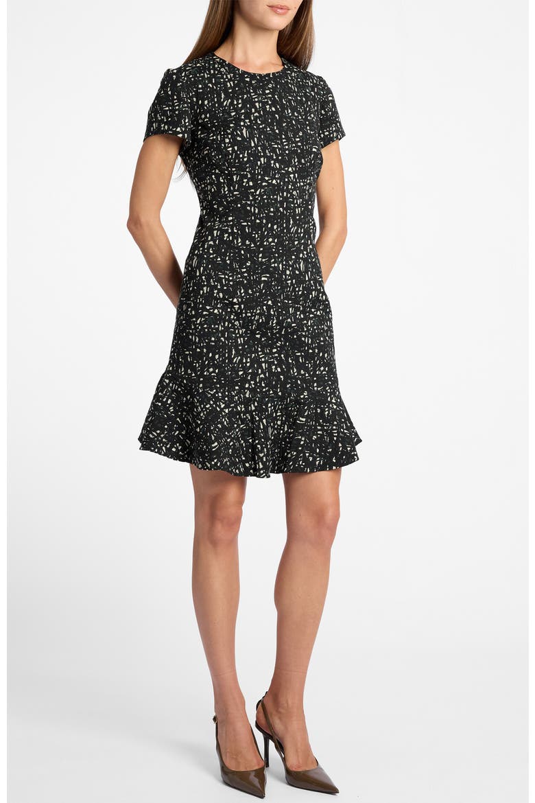 Moira A-Line Sheath Dress in Stretch Jacquard, Alternate, color, Evergreen Multi