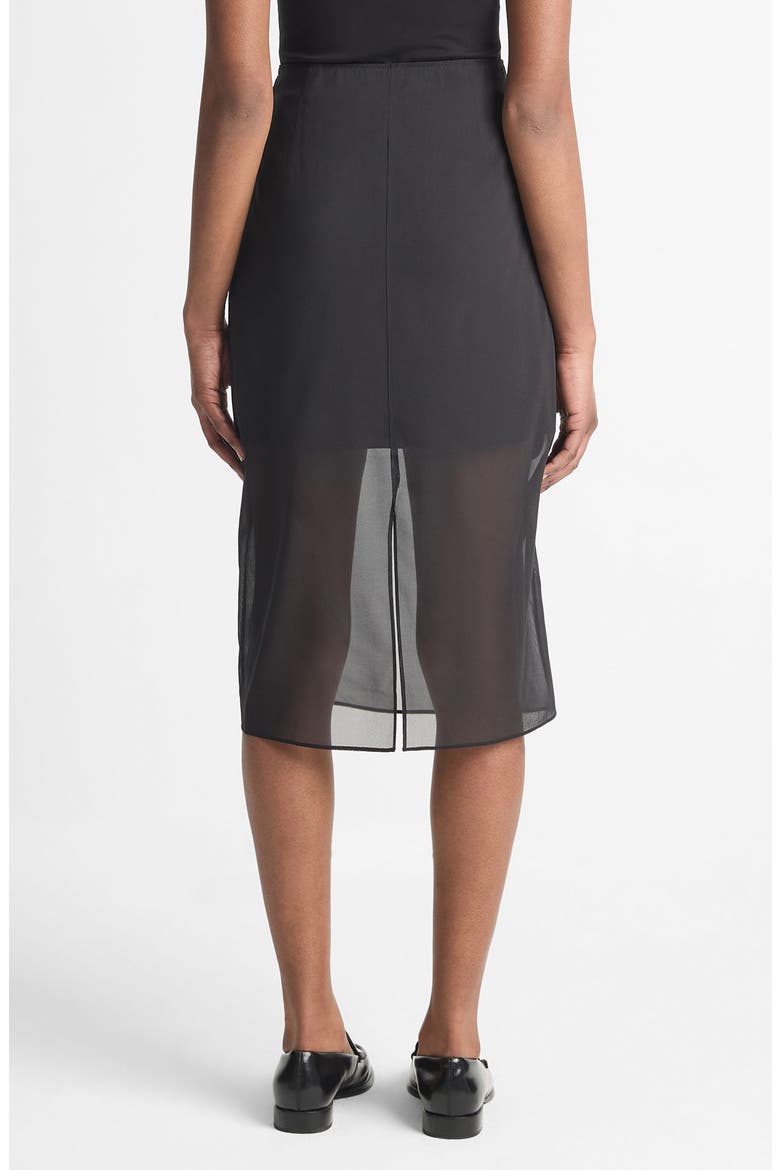 Sheer Slit Pencil Skirt, Alternate, color, BLACK