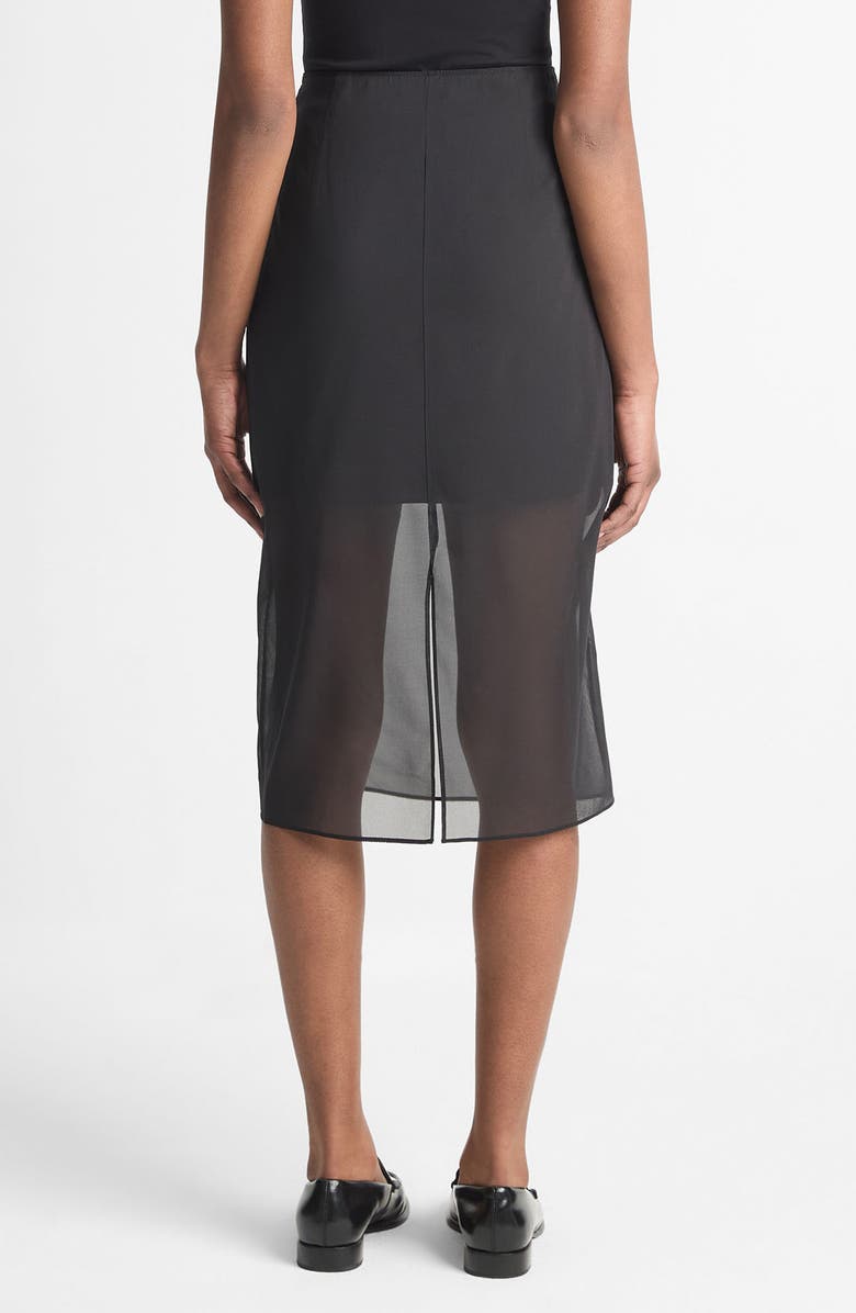 Sheer Slit Pencil Skirt