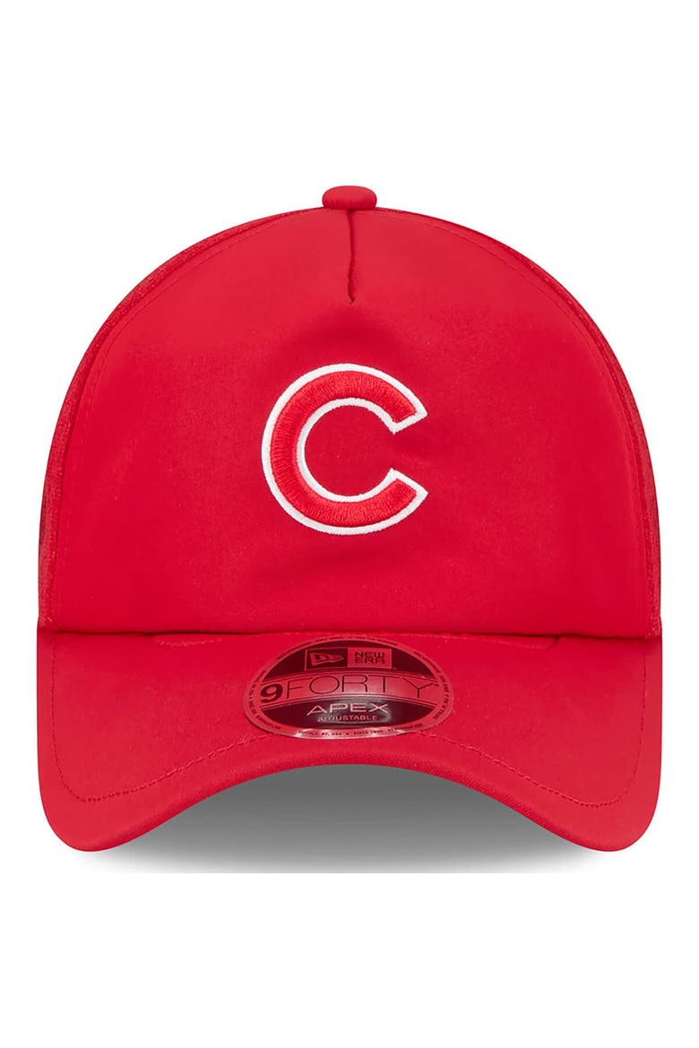 Men's New Era Red Chicago Cubs 2026 Batting Practice Apex 9FORTY Adjustable Trucker Hat, Alternate, color, Red