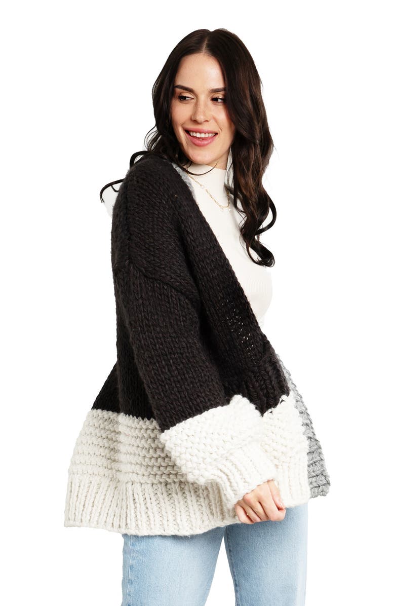 SAACHI Colorblock Oversize Cardigan, Alternate, color,