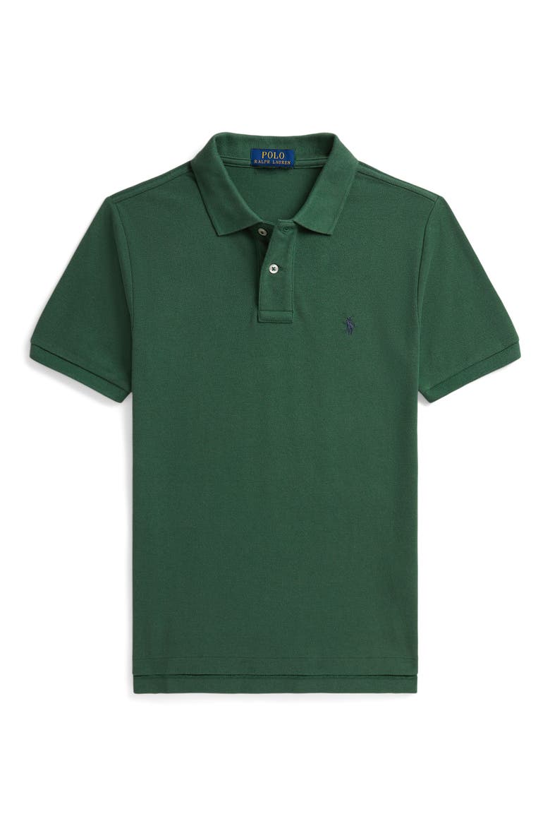 Kids' Cotton Piqué Polo, Main, color, VERANO GREEN