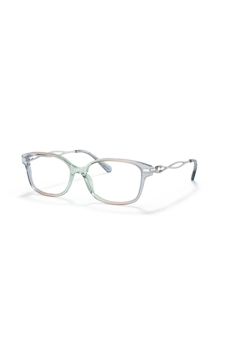 COACH 52mm Rectangle optical glasses, Main, color, Blue