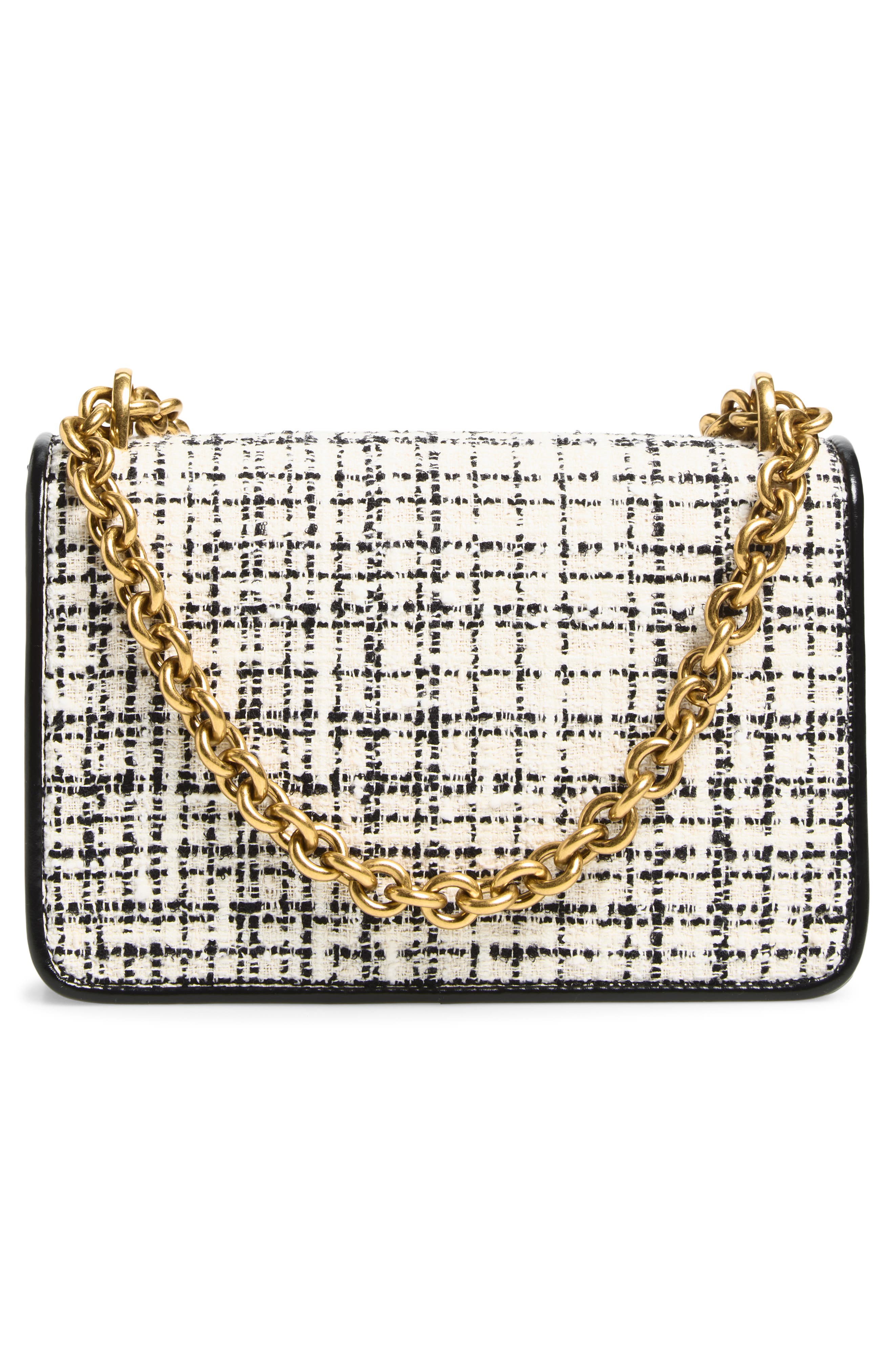 Small Vain Tweed & Leather Shoulder Bag, Alternate, color, VANILLA
