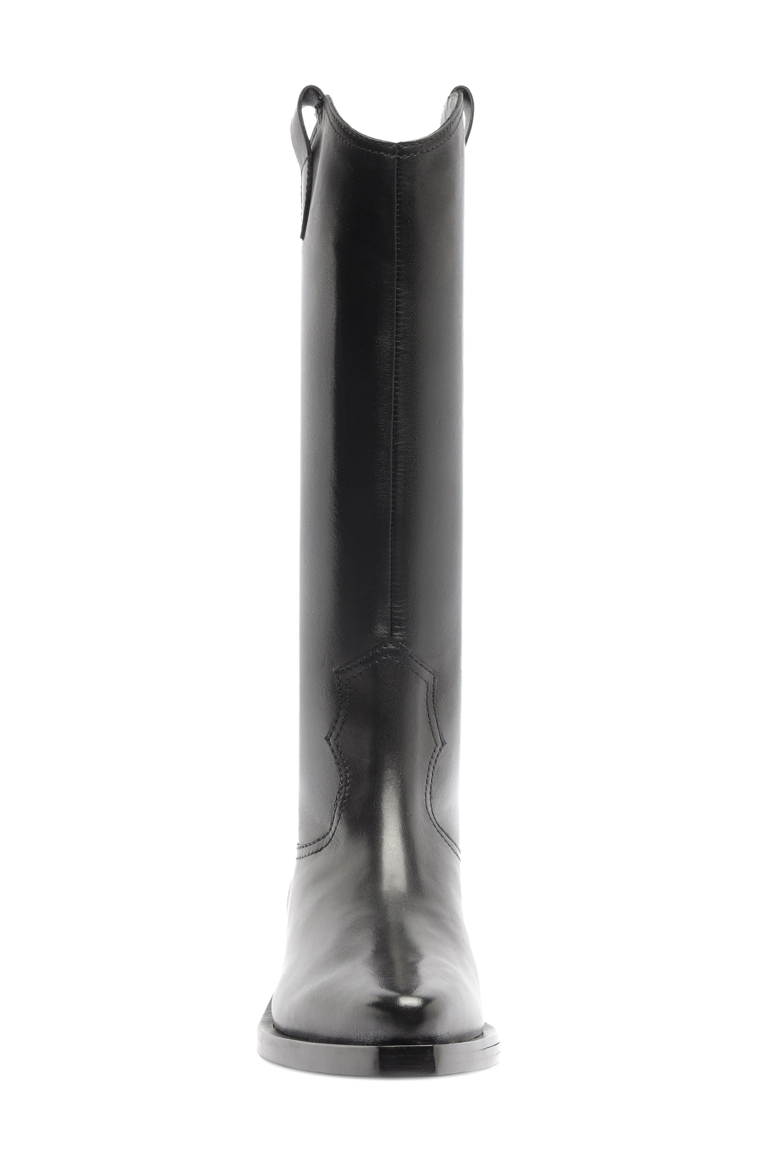 Nash Up Leather Western Boot, Alternate, color, BLACK