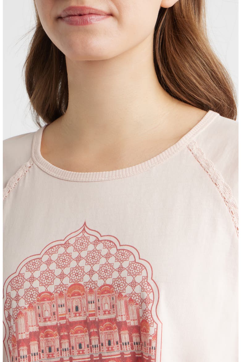 Crochet Detail Muscle T-Shirt, Alternate, color, PINK