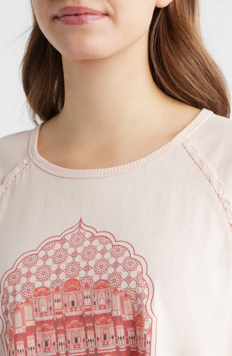 CITY BLUES Crochet Detail Muscle T-Shirt, Alternate, color, Pink