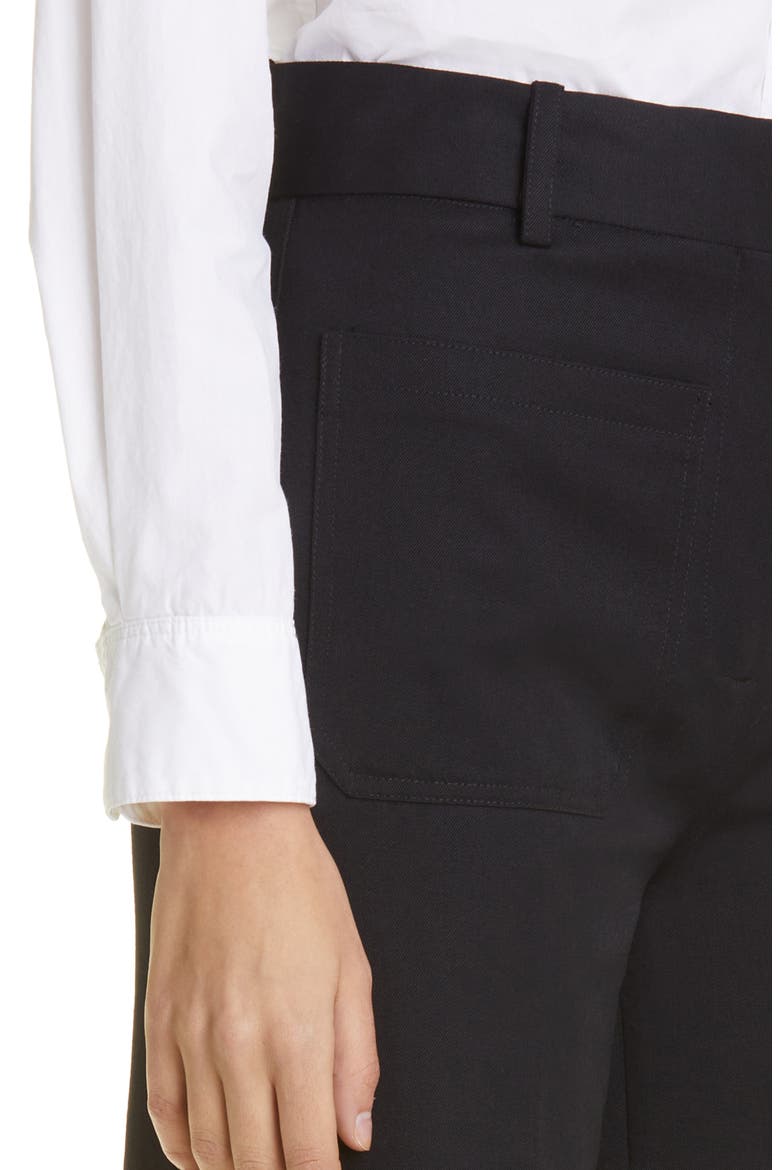 Christophe Wide Leg Virgin Wool Pants, Alternate, color, BLACK