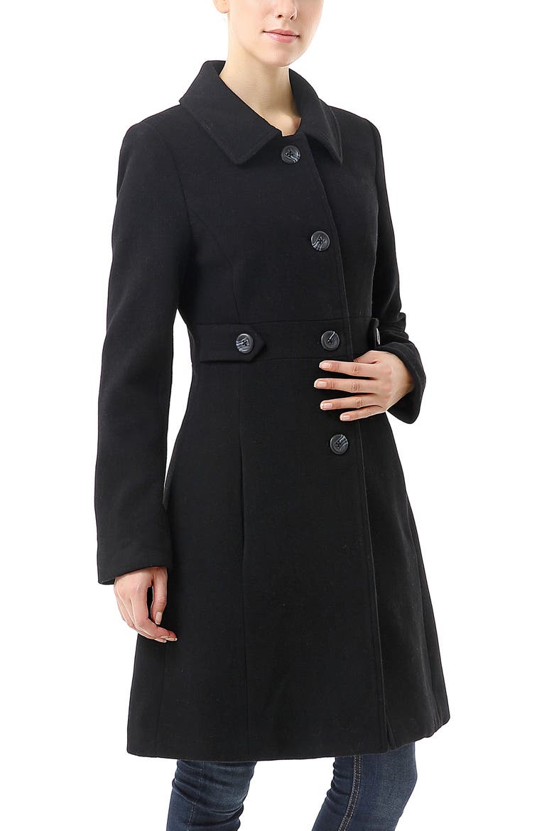 Women's Elise Wool Blend Walking Coat, Alternate, color, Black