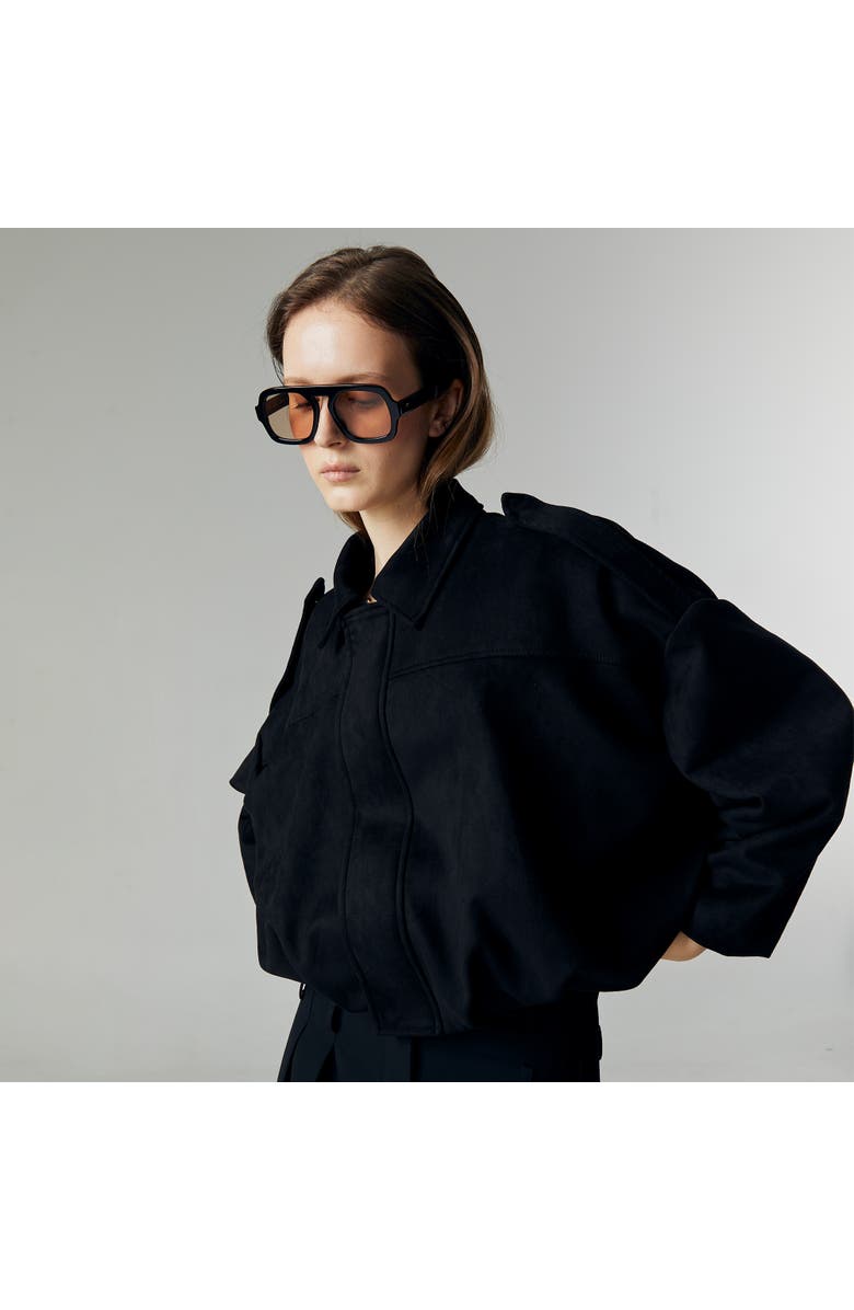 ATS Qiana Suede Jacket, Alternate, color, Black