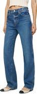 Reformation Val Baggy Distressed Straight Leg Jeans