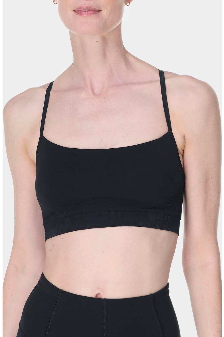 Spirit Restored Racerback Sports Bra, Main, color, BLACK