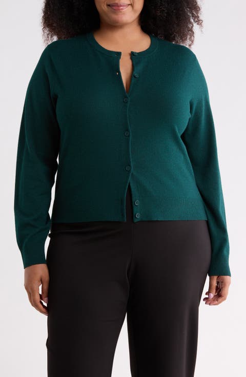 Crewneck Button Front Cardigan