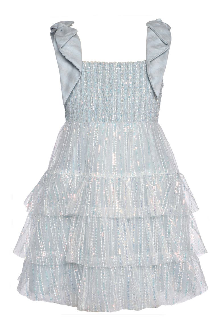 Kids' Tiered Sequin Party Dress, Main, color, BLUE MULTI