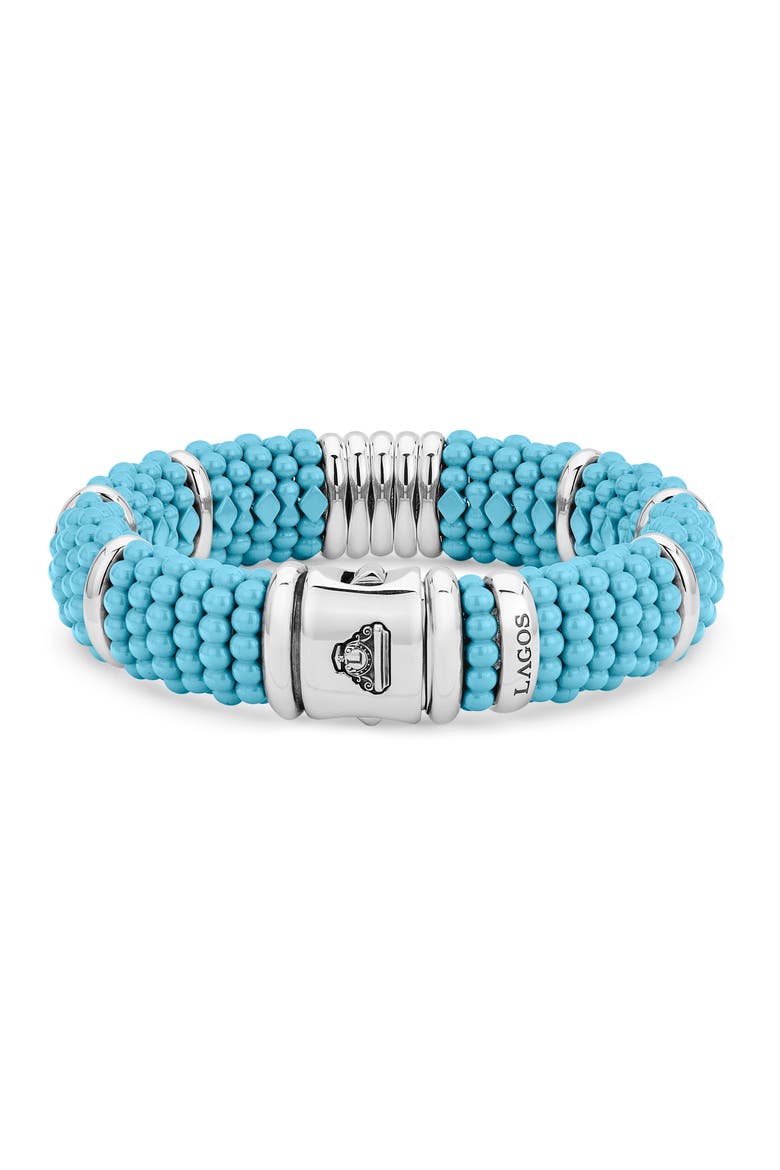 Blue Caviar Ceramic Rope Bracelet, Alternate, color, SILVER/ BLUE