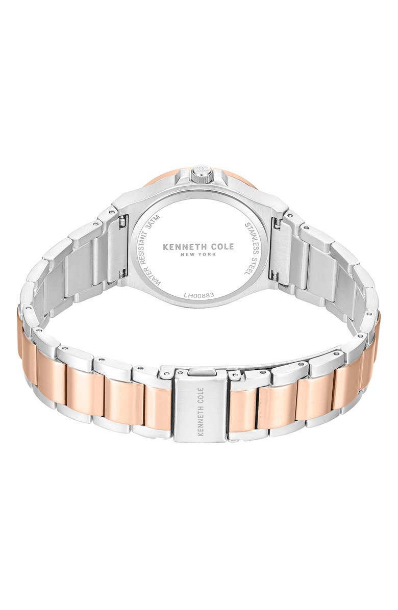 Kenneth Cole New York Glenville Two-Tone Bracelet Watch, 32mm, Alternate, color, White/ Two Tone