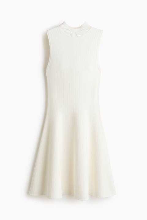 Knit Dress With Flared Skirt