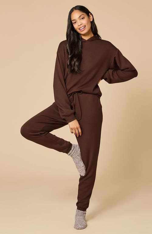 Softies Athleisure Dreamtech Oversize Hoodie Lounge Set In Brown