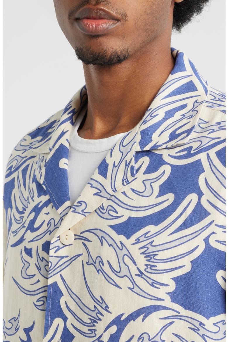 Rogue Linen Camp Shirt, Alternate, color, BLUE