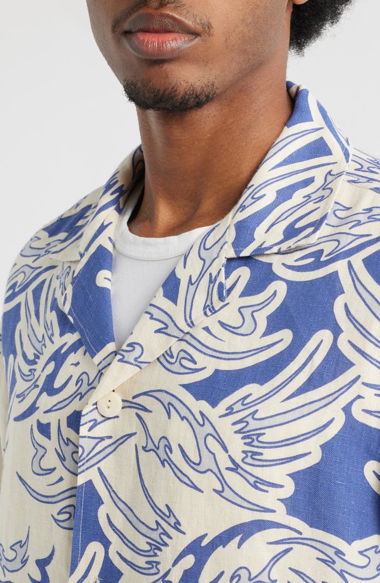 OAS Rogue Linen Camp Shirt, Alternate, color, Blue