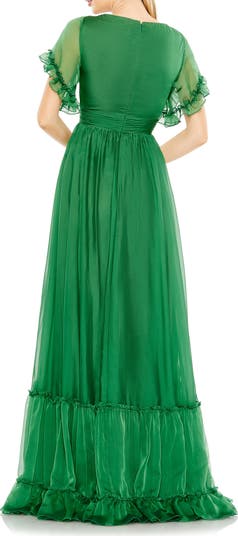 Mac Duggal Butterfly Ruffle Trimmed A-Line Gown | Nordstrom