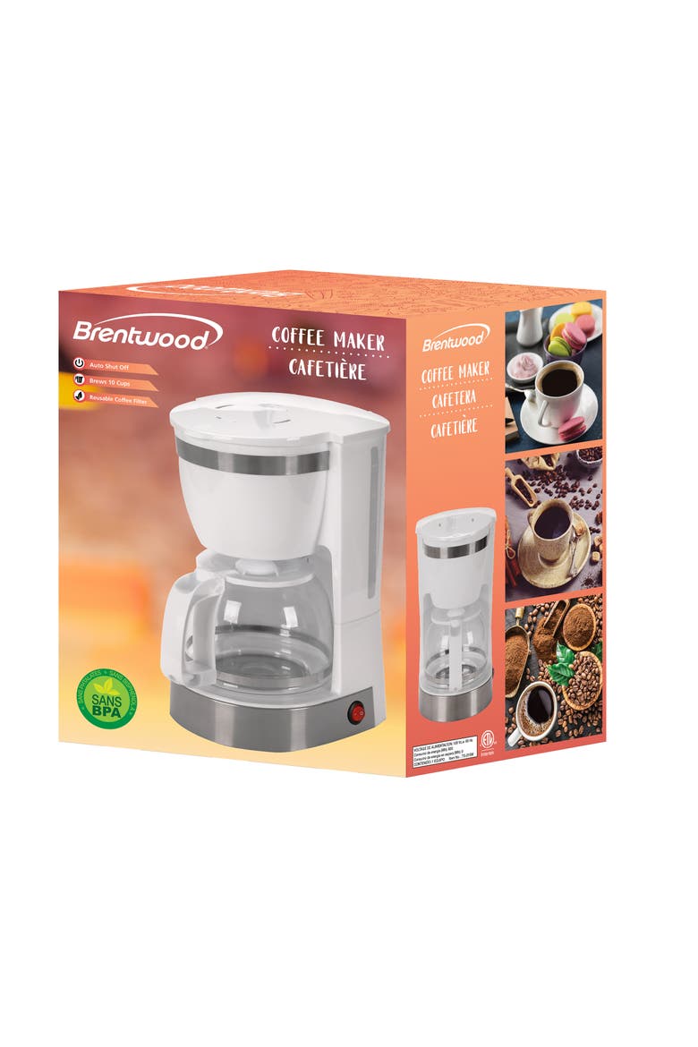 10 Cup 800 Watt Coffee Maker, Alternate, color, White