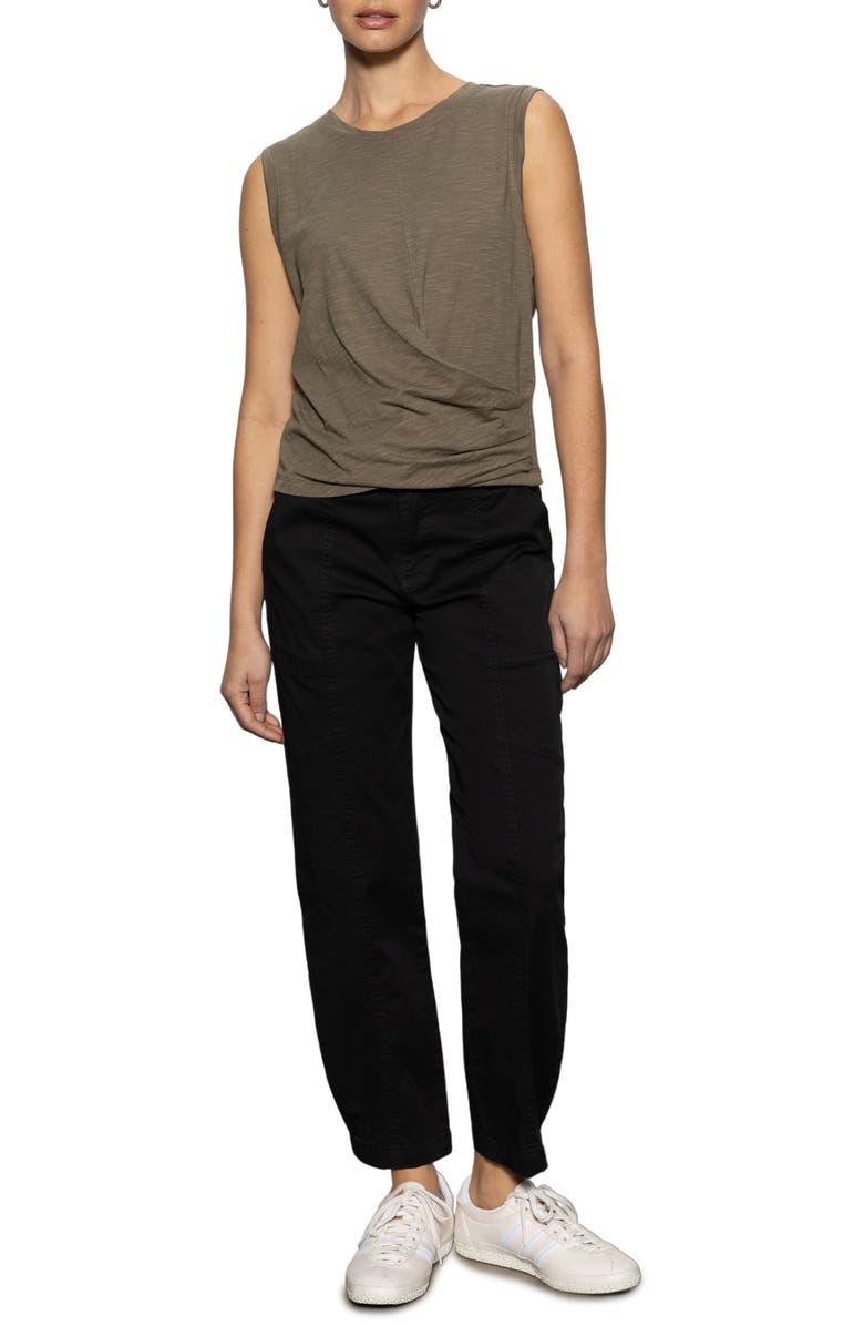 Sanctuary Draped Crewneck Tank, Alternate, color, Burnt Olive