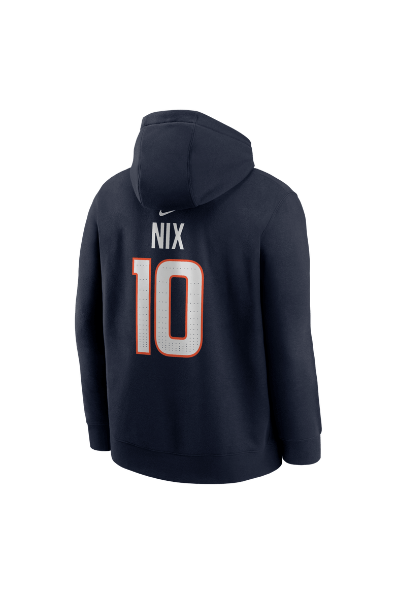 Men's Nike Bo Nix Navy Denver Broncos Name & Number Fleece Hoodie, Alternate, color, Navy
