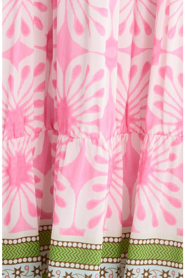 Holiday Tie Strap Midi Dress, Alternate, color, PINK GREEN PRINT