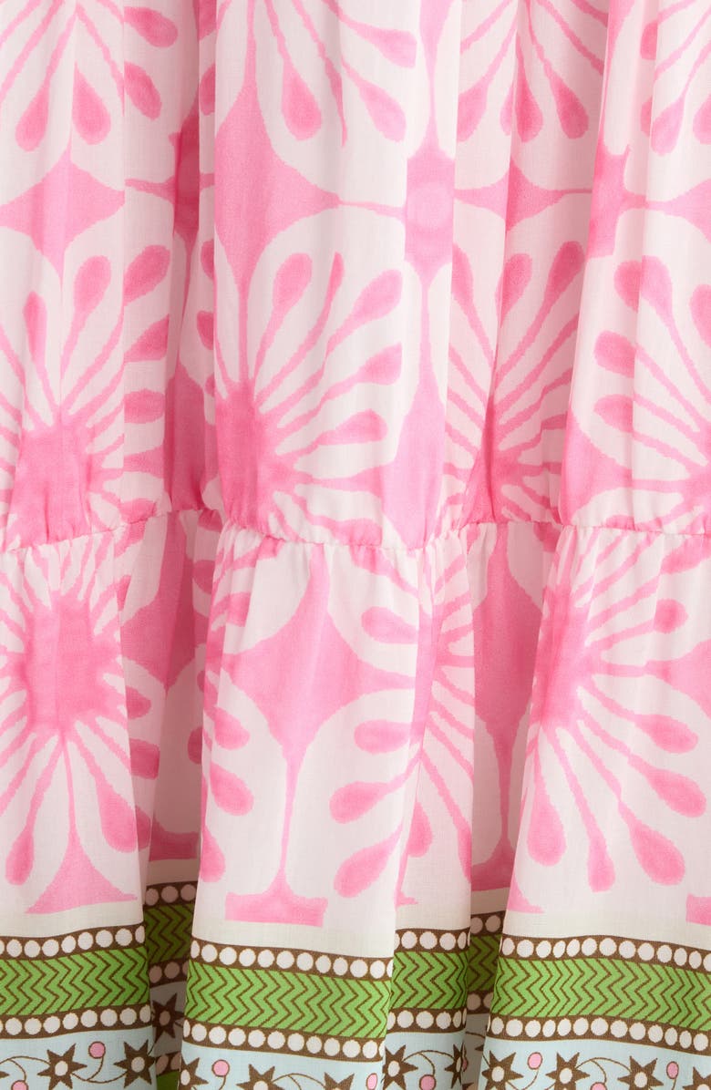 ALICIA BELL Holiday Tie Strap Midi Dress, Alternate, color, Pink Green Print